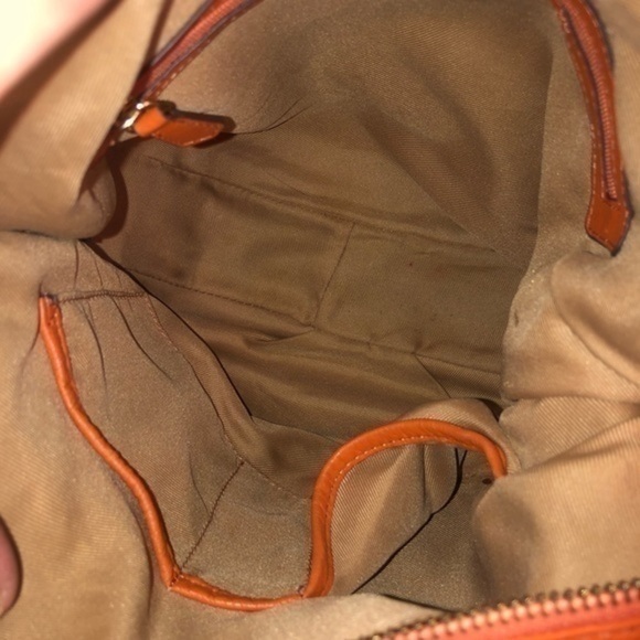 B makowsky orange leather two way bag - Picture 2 of 14